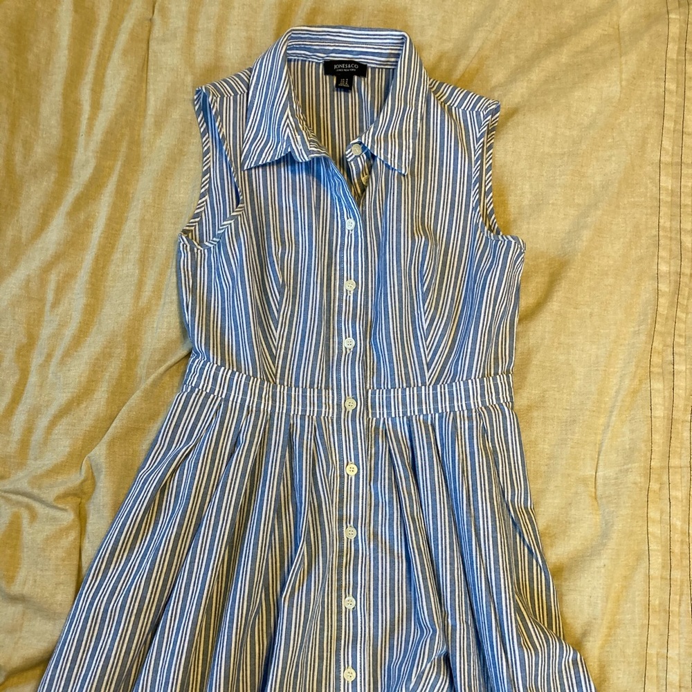 Sleeveless 50s style dress.